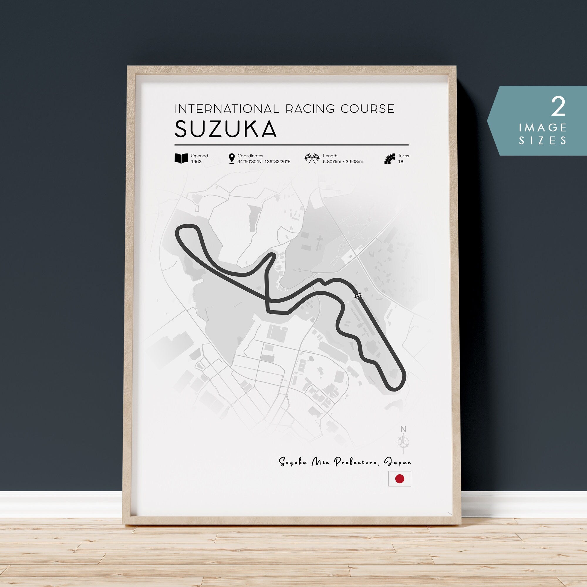 Formula 1 Poster, Suzuka Circuit Map