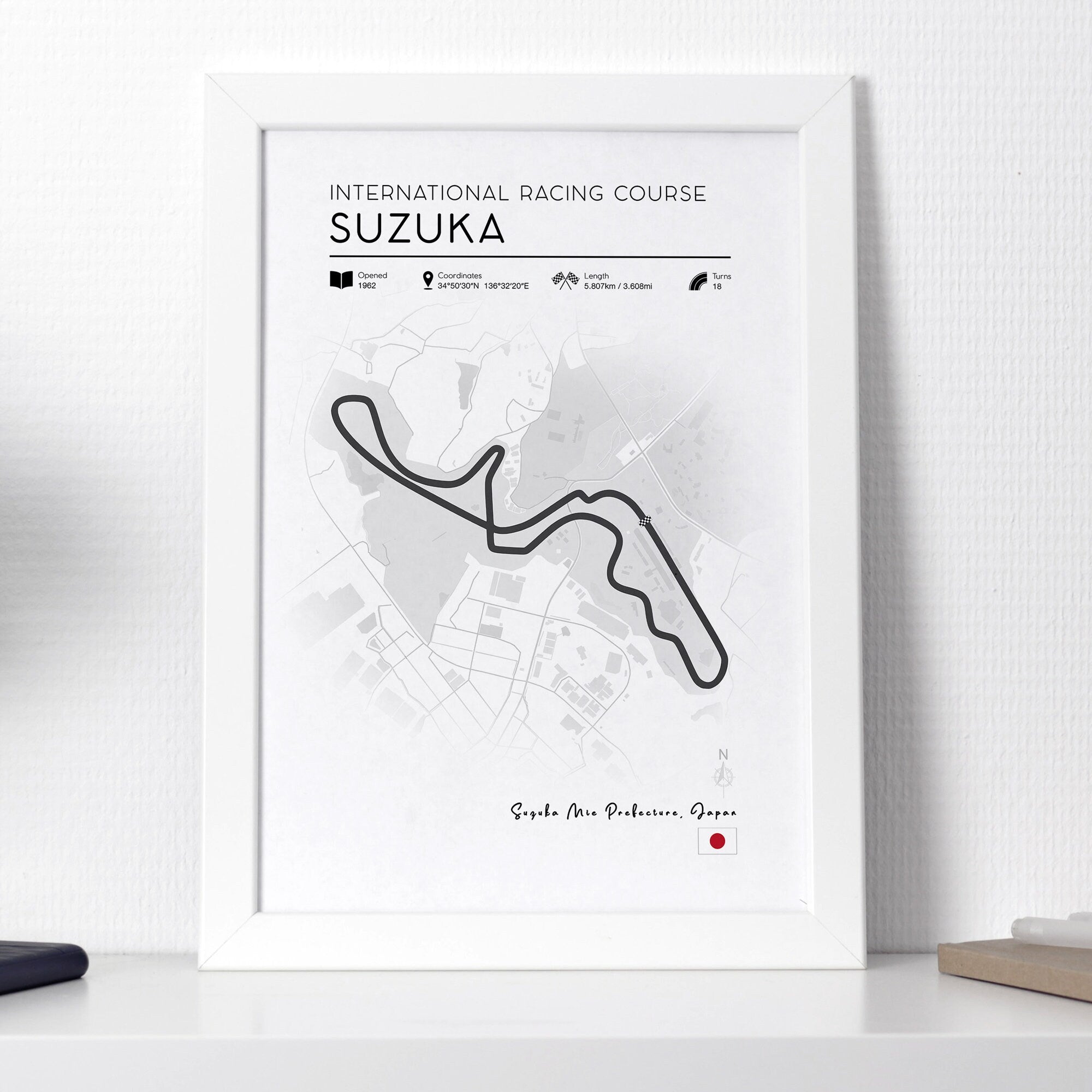 Formula 1 Poster, Suzuka Circuit Map