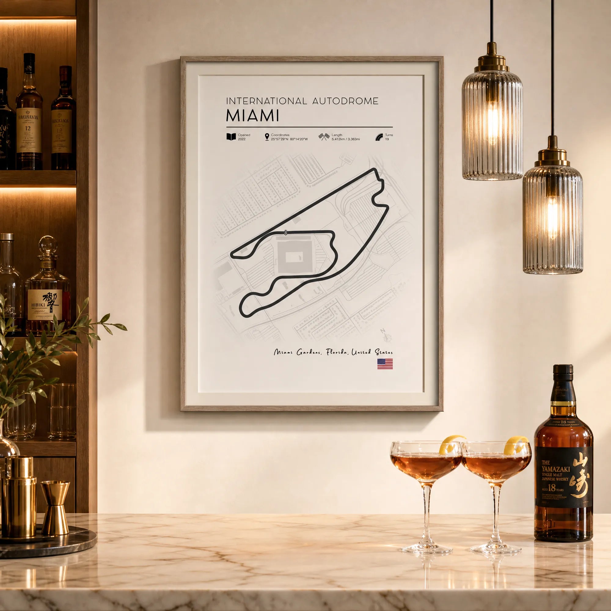 Miami International Autodrome Miami Grand Prix, Minimalist Formula 1 wall art print