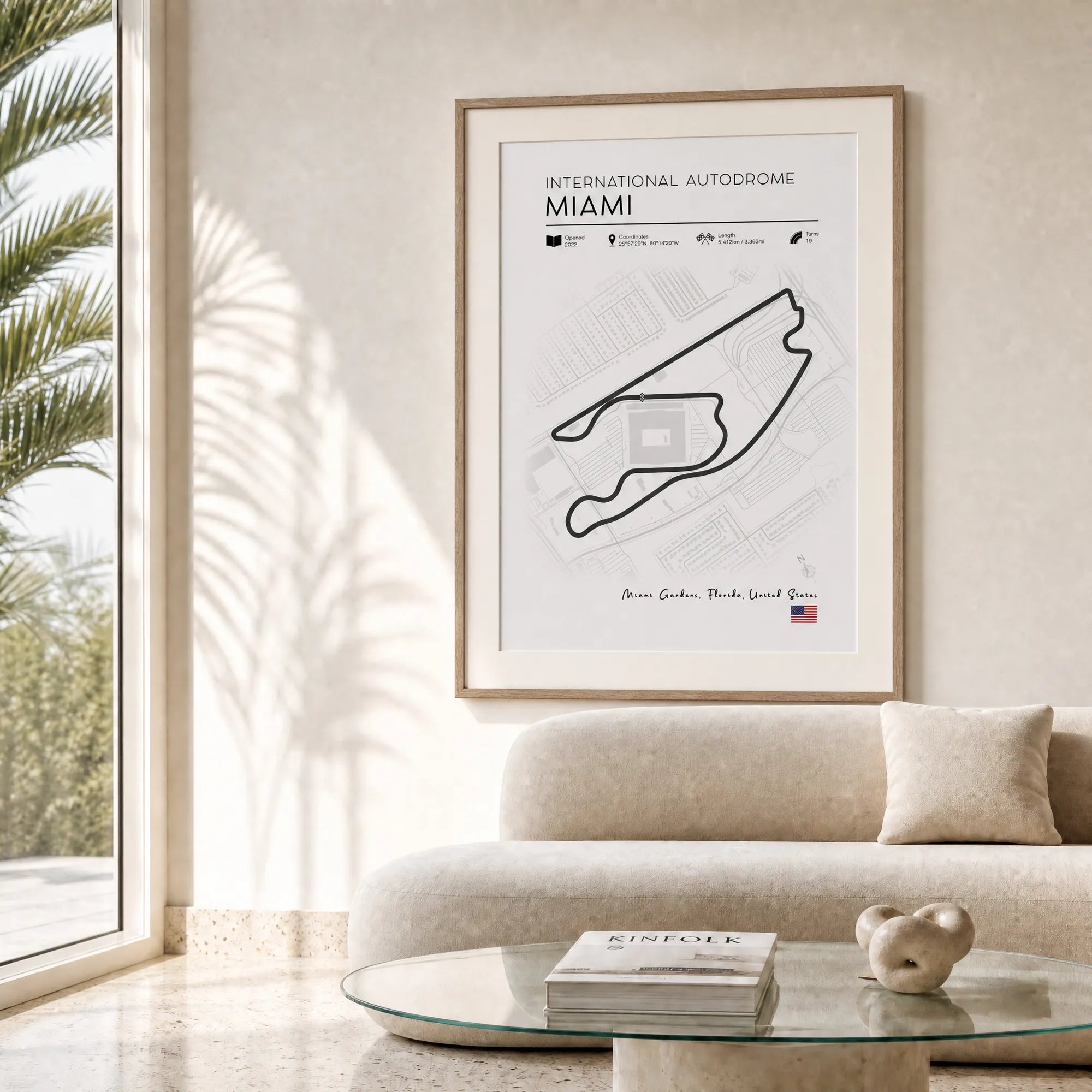 Miami International Autodrome, printable Minimalist Formula 1 art download