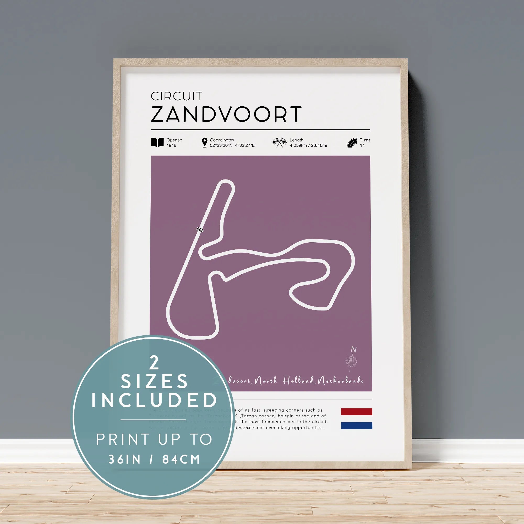 Vintage Zandvoort F1 track poster download